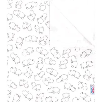 Přebalovací podložka Nepromokavá flanelová podložka New Baby hrošík šedý