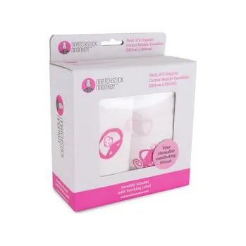 Zavinovačka Matchstick Monkey Organické zavinovačky, 2ks v balení, růžové -VÝPRODEJ