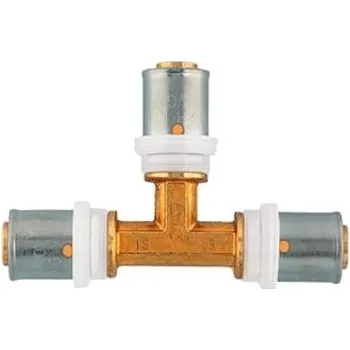 rozdělovač topení Herz PIPEFIX T-kus (26x3)x(20x2)x(20x2)mm, redukovaný, lisovací, voda, mosaz