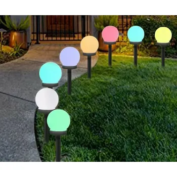 Solární LED zahradní lampy kulaté 3 kusy - barevné světlo - skladem poslední 1 kus!
