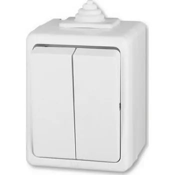 vypínač ABB Praktik vypínač č.6+6 dvojitý IP44 bílá 3553-52929 B