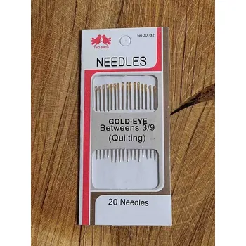 Jehly šicí ostré, zlatá ucha 20 ks