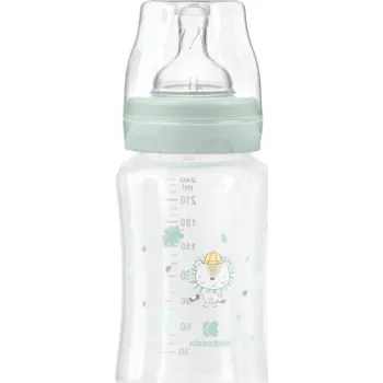 KikkaBoo Kojenecká láhev 240ml 3m+ Jungle King Mint