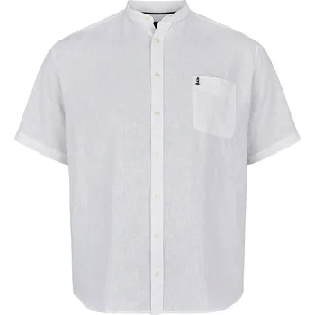 Pánská košile 41162/0000 NORTH 56°4 lněná bílá bez límečku krátký rukáv 4XL -8XL NORTH 56°4 - 7XL