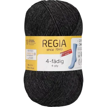 Příze Regia 4-Ply Uni 522 Antracitový melír 210m/50g (Ponožková příze Regia Uni 4-Ply 522 Anthrazit Meliert)