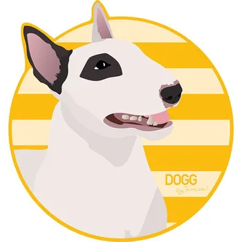 samolepka DOGG Samolepka Bulteriér - kruh s barevným pozadím