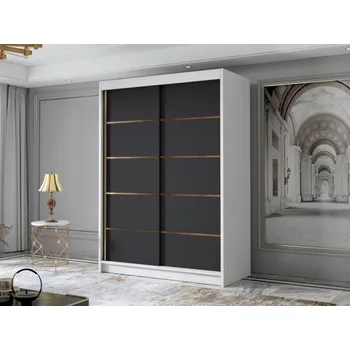 Šatní skříň Šatní skříň Virento IV 120, Barva: bílá / černá MIRJAN 5903211331619