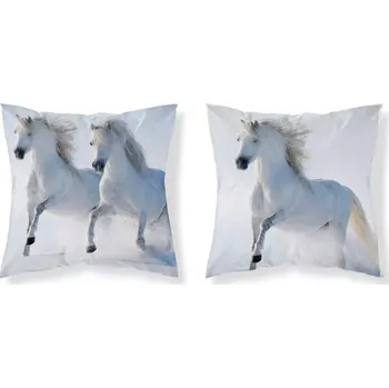 Dekorativní polštářek Povlak na polštář Bělouši, 40x40 cm (Dekorační povlak na polštářek s koněm, kůň)