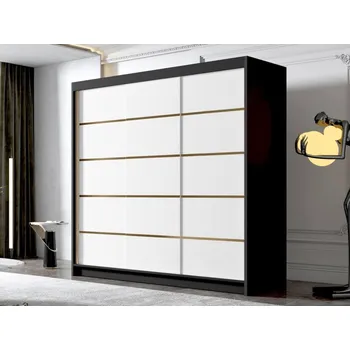 Šatní skříň Šatní skříň Fezzart VII 200, Barva: černá / bílá MIRJAN 5903211331923