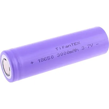 Článková baterie 18650 Baterie nabíjecí 3000 mAh 3,7V bez výstupku TFT (Akumulátor 18650 - délka 6,5 cm, průměr 1,8 cm)