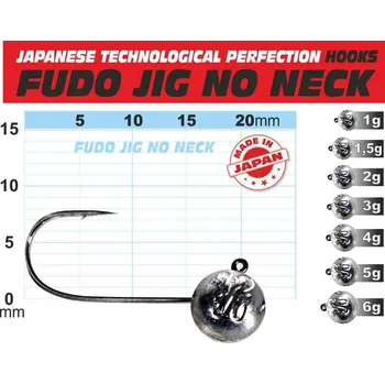 Rybářský háček Fudo JIG bez nálitku č.6 balení 5ks 1g