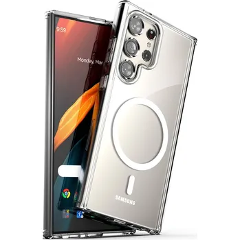Pouzdro na mobilní telefon MagSafe průhledný kryt z tvrdého silikonu pro Samsung Galaxy S24 Ultra