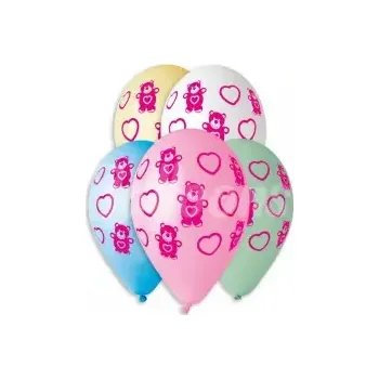 Latexový balonek s potiskem Medvídci se srdíčky