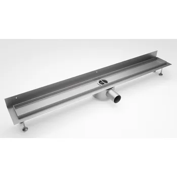 Odvodňovací žlab SPD Firmor Sprchový nerezový žlab Classic 90 cm, instalace ke stěně, nízký