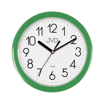 Hodiny Zelené plastové nástěnné netikající tiché hodiny JVD sweep HP612.13