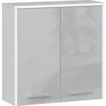 Koupelnový nábytek Závěsná koupelnová skříňka Fin 60 cm bílá/stříbrná lesk