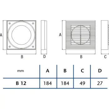 Domácí ventilátor Okenní souprava B-12
