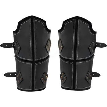Karnevalový kostým House of Warfare Středověké luxusní kožené chrániče předloktí ze dvou vrstev kůže
