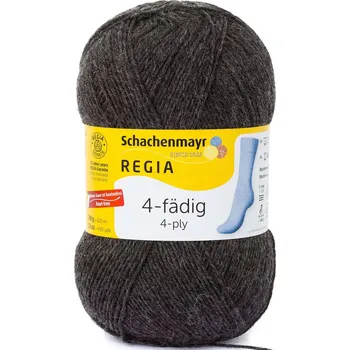 Příze Regia 4-Ply Uni 522 Antracitový melír (Ponožková příze Regia Uni 4 Ply 522 Anthrazit Meliert)