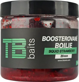 Boilies TB Baits Boosterované boilie 20 mm/120 g Squid Strawberry