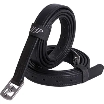 QHP Řemeny třmenové QHP, kožené, různé délky, černé Délka: 135 cm