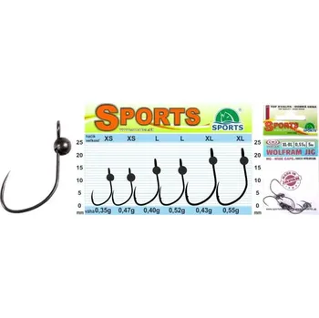 Rybářský háček Vanfook Wolfram JIG WG BL bez proti hrotu 5ks XS-0,47g