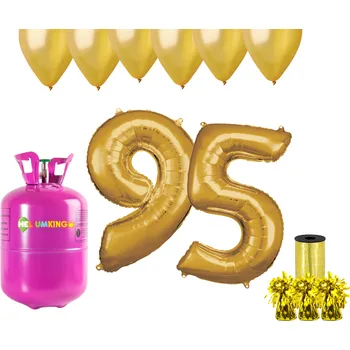 Helium do balónku HeliumKing Helium párty set na 95. narozeniny se zlatými balónky