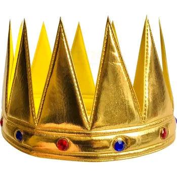 Karnevalový doplněk Zlatá látková královská koruna