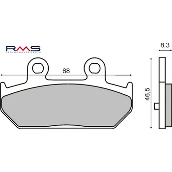 Brzdová destička Brzdové destičky RMS 225101500 organické SUZUKI AN 650 Burgman (Executive) 2003-2011