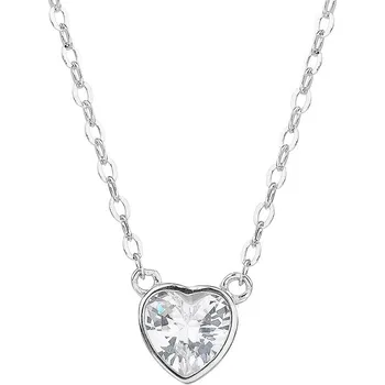 Řetízek Bealio BEALIO Stříbrný náhrdelník SRDÍČKO 7 mm ZÁŘIVÉ Délka řetízku: 40+5 cm 03-09504-0053