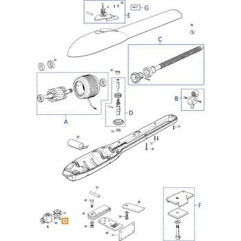 Pohon brány V2.9X9.5-A.5101 šroubek z pohonů brány Nice