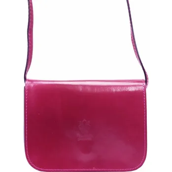 Kabelka Pevná malá kožená crossbody kabelka Florence 43 tmavěrůžová