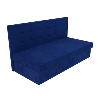 Postel Čalouněná postel Ava s čelem s knoflíky, lamelovým roštem a úložným prostorem - Modrá, 80 x 200 cm, Bez navýšení, Molitanová 13 cm