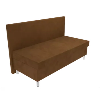 Postel Čalouněná postel Ava na nohách s hladkým čelem, lamelovým roštem a úložným prostorem - Hnědá, 80 x 200 cm, +5 cm úložný prostor, Molitanová 13 cm