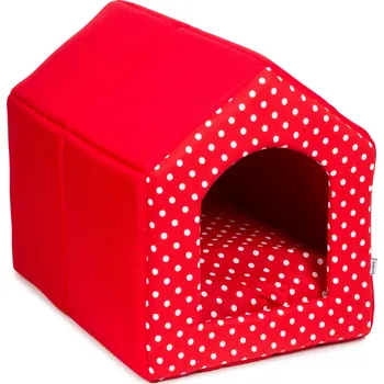 Bouda pro psa Iridog Bouda pro psa 2v1 HOUSIE MULTI no.1 červená s puntíky v35 x š30 x d40 cm