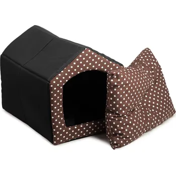 Bouda pro psa Iridog Bouda pro psa 2v1 HOUSIE MULTI no.1 černá s hnědým puntíkem v35 x š30 x d40 cm