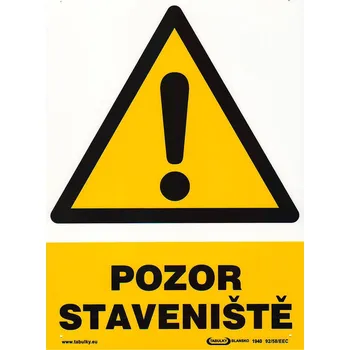 Značení tabulka - POZOR STAVENIŠTĚ ! 210x297mm (A4) PH