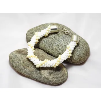 Náramek Náramek - dutinka - bílo-smetanový