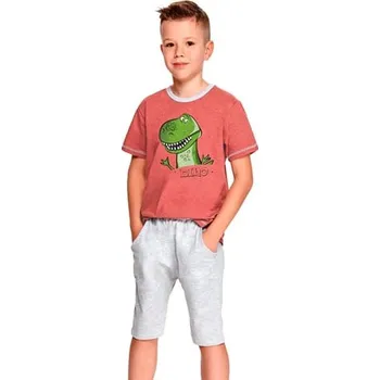 Dětská móda Chlapecké pyžamo Alan 2215/2216/12 TARO oranžovo červená 140