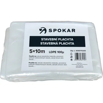 Krycí plachta SPOKAR a.s. STAVEBNÍ PLACHTA Vyberte rozměry (m): 5 x 10