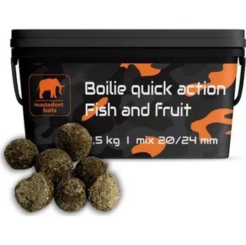 Boilies Mastodont Baits boilies quick action Fish and Fruit mix 2,5 kg 20/24 mm