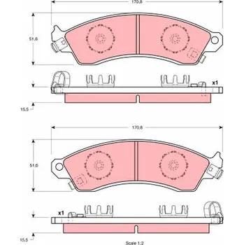Autodíl Sada brzdových destiček, kotoučová brzda TRW GDB1226