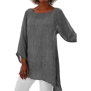 Dámská tunika Dámská jednobarevná tunika na léto Barva: Šedá, Velikost: XL