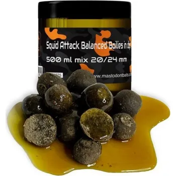 Boilies Mastodont Baits Squid Attack Balanced Boilies in dip 500ml mix 20/24mm