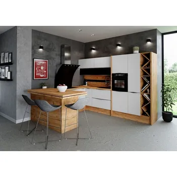 Kuchyňská linka Rena Italia II leskle bílá/italský derok pembroke