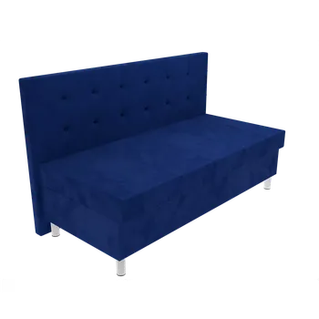 Postel Čalouněná postel Ava na nohách s čelem s vtahy, lamelovým roštem a úložným prostorem - Modrá, 80 x 200 cm, Bez navýšení, Molitanová HR 15 cm