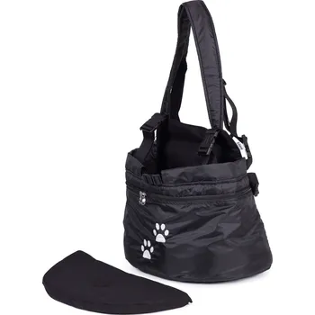 Psí batoh Iridog Batoh na psa 2v1 ZIPPY no.2 šusťák černý tlapky v26 x d32 x š20 cm