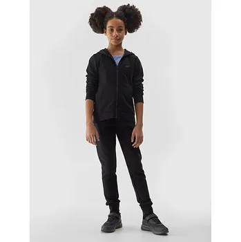 Oblečení a móda Dívčí tepláková rozepínací mikina s kapucí 4F velikost 140 černá