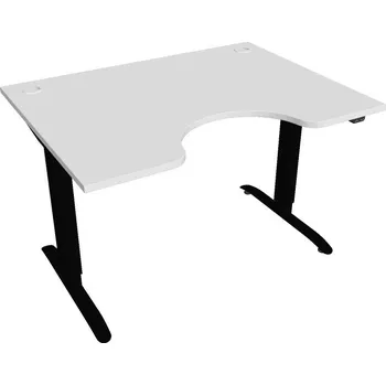 Psací stůl Office Pro psací stůl Hobis Motion MS ERGO 2 Šířka: 120 cm, Barva desky: bílá, Barva kovu: černá RAL 9005 Šířka 120-180 cm / 27 barevných variant