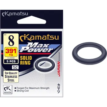 Kamatsu Kroužky Solid Ring MaxPower K-2200 BLN 5ks Nosnost: 391kg, Průměr: 8mm